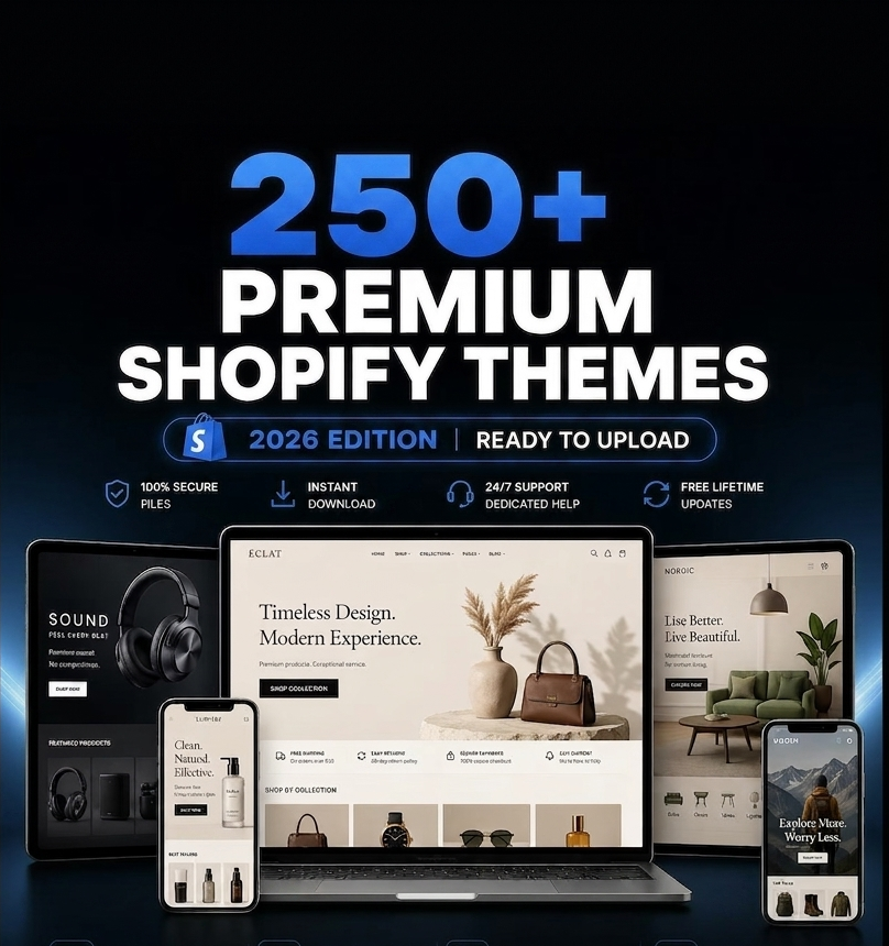 🔥 250+ Premium Shopify Themes Bundle — 2026 Edition | Ready to Upload